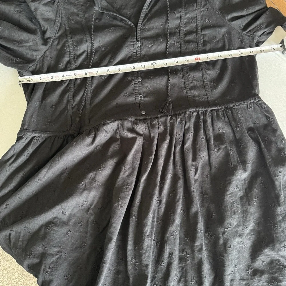 Old Navy Maxi Dress XL Tiered Dark Romantic Cottage Modest Witchy Peasant Black - Picture 13 of 16